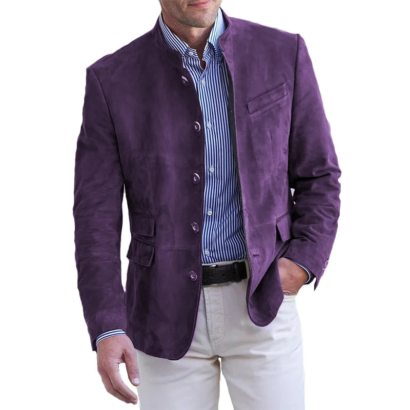 Camisa Hombre Cuello Alto Botones Clásica