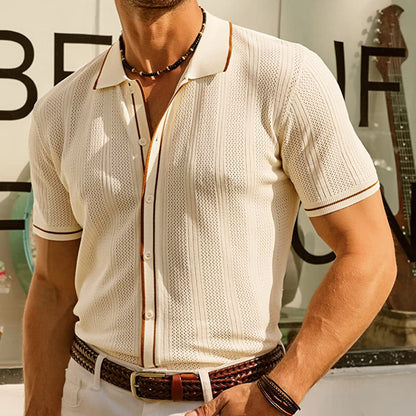 Polo Hombre Estampado Contraste Moderno