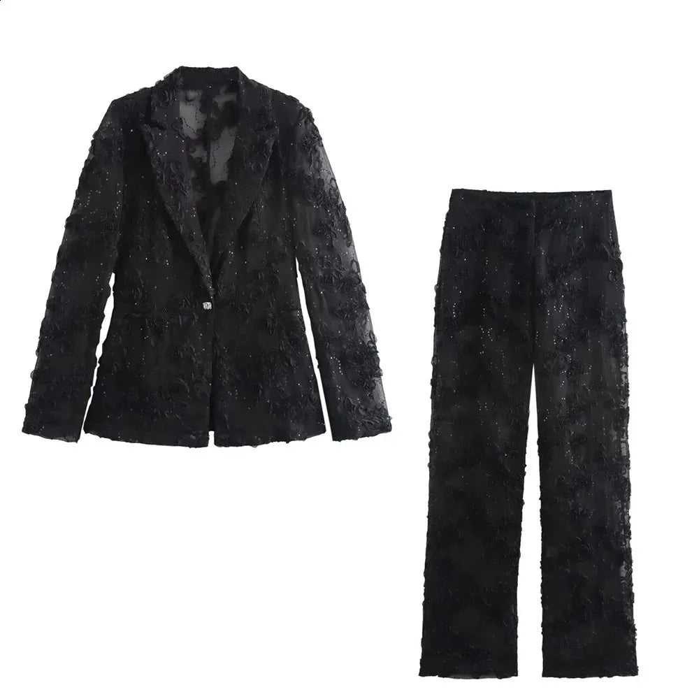 Traje de Mujer Brillante con Lentejuelas Elegante - Vestiria