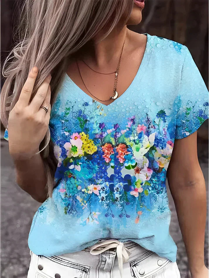 Camiseta Mujer Estampado Flores
