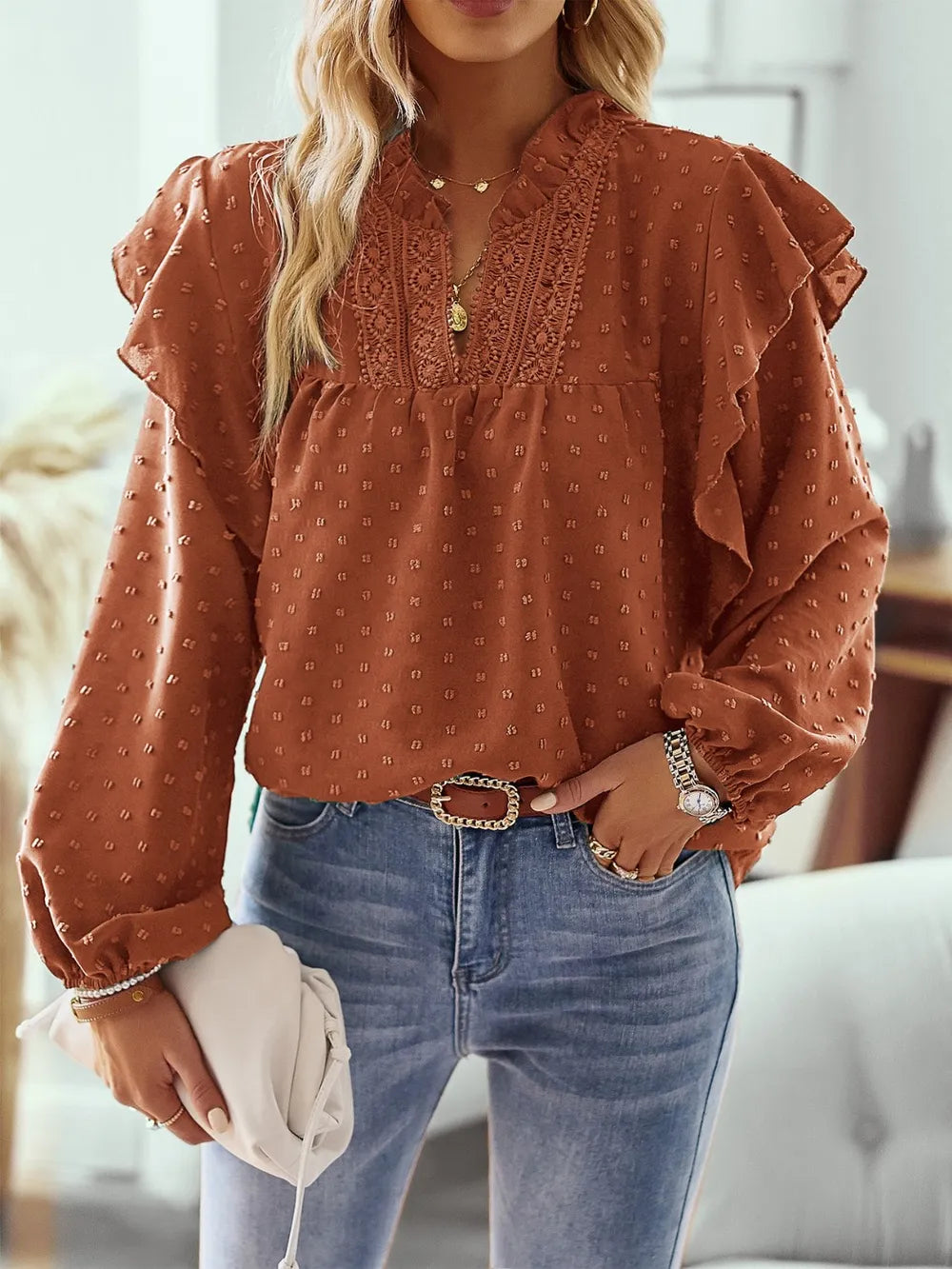Blusa Mujer Estampado Floreado Elegante
