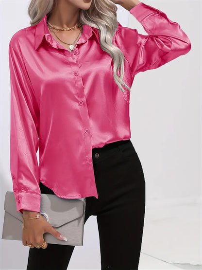 Blusa Satén Elegante Mujer