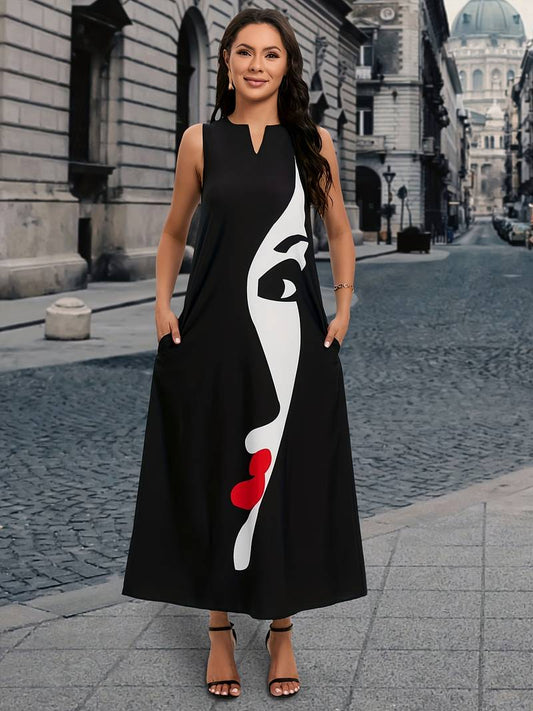 Vestido Estampado Caras Originales Mujer - Vestiria