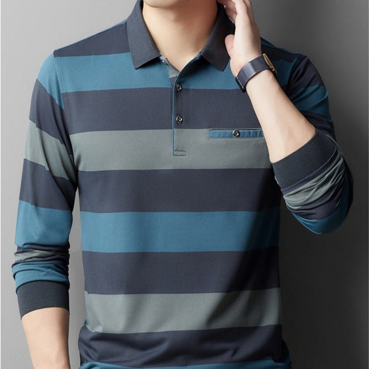 Polo Hombre Rayas Elástico Casual - Vestiria