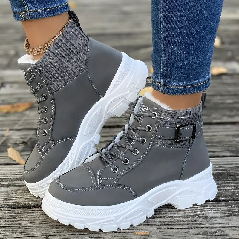 Botas Felpa Cómodas con Cintas