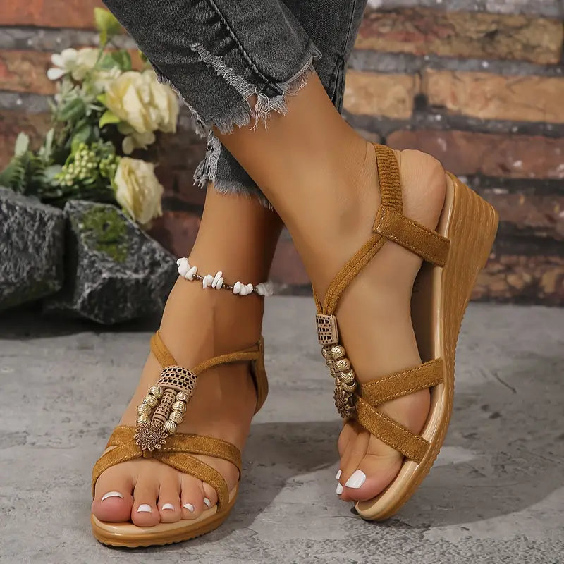 Sandalias Cuña Boho Chic - Vestiria