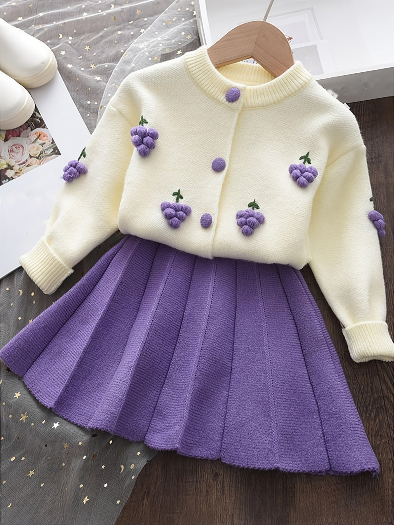 Conjunto Niña Punto Falda Plisada - Vestiria
