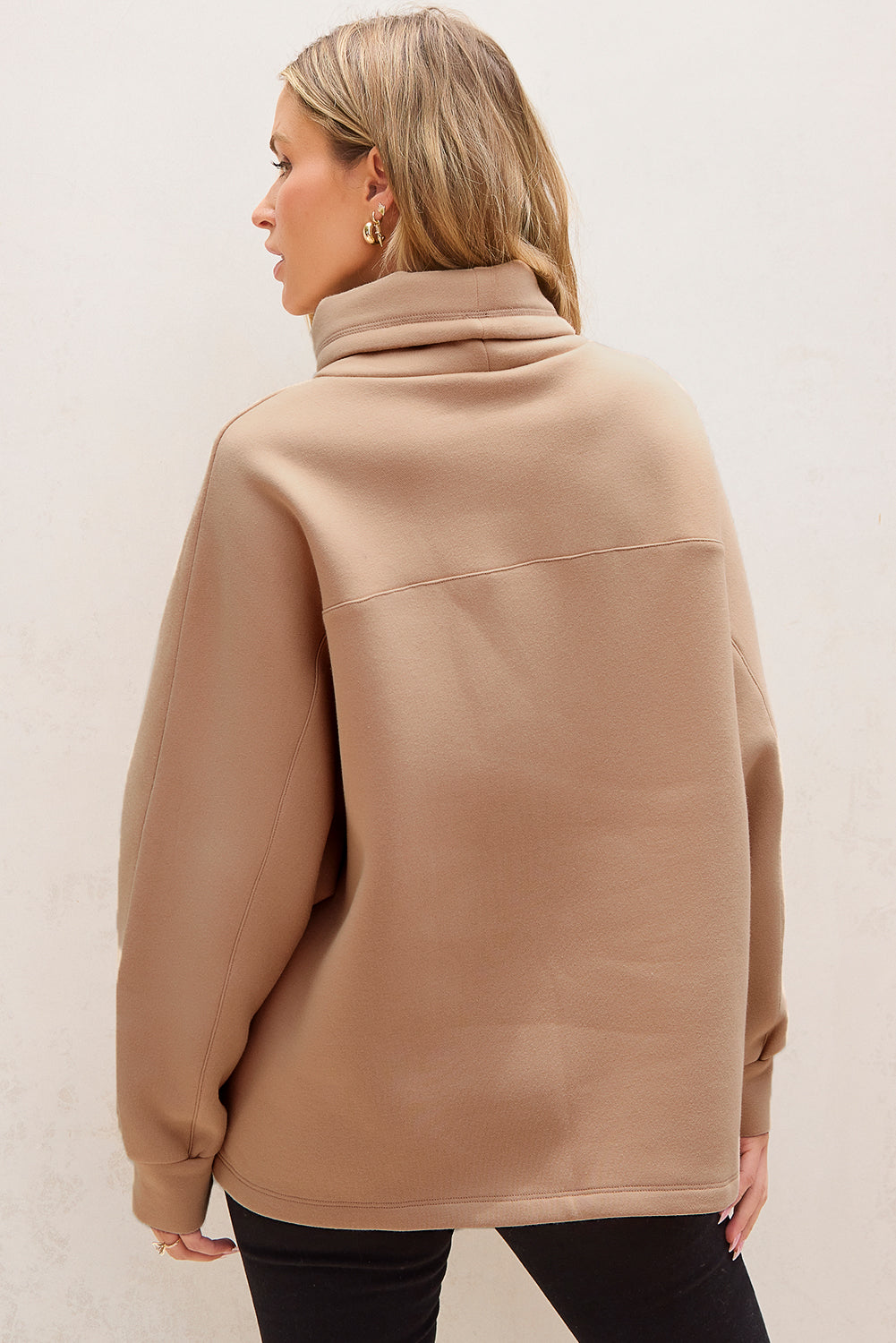 Sudadera Cuello Alto Cómoda con Cordón