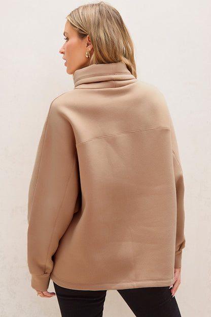 Sudadera Cuello Alto Cómoda con Cordón