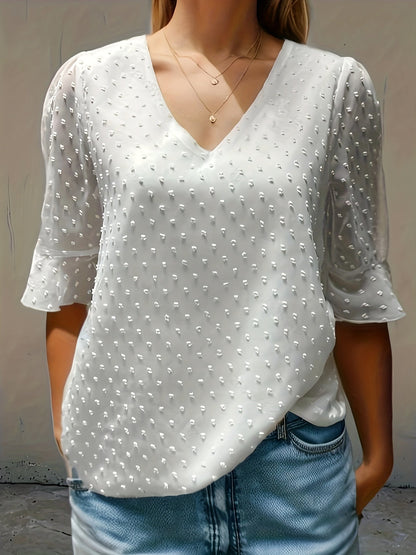 Blusa Gasa Ligera con Cuello en V Floral
