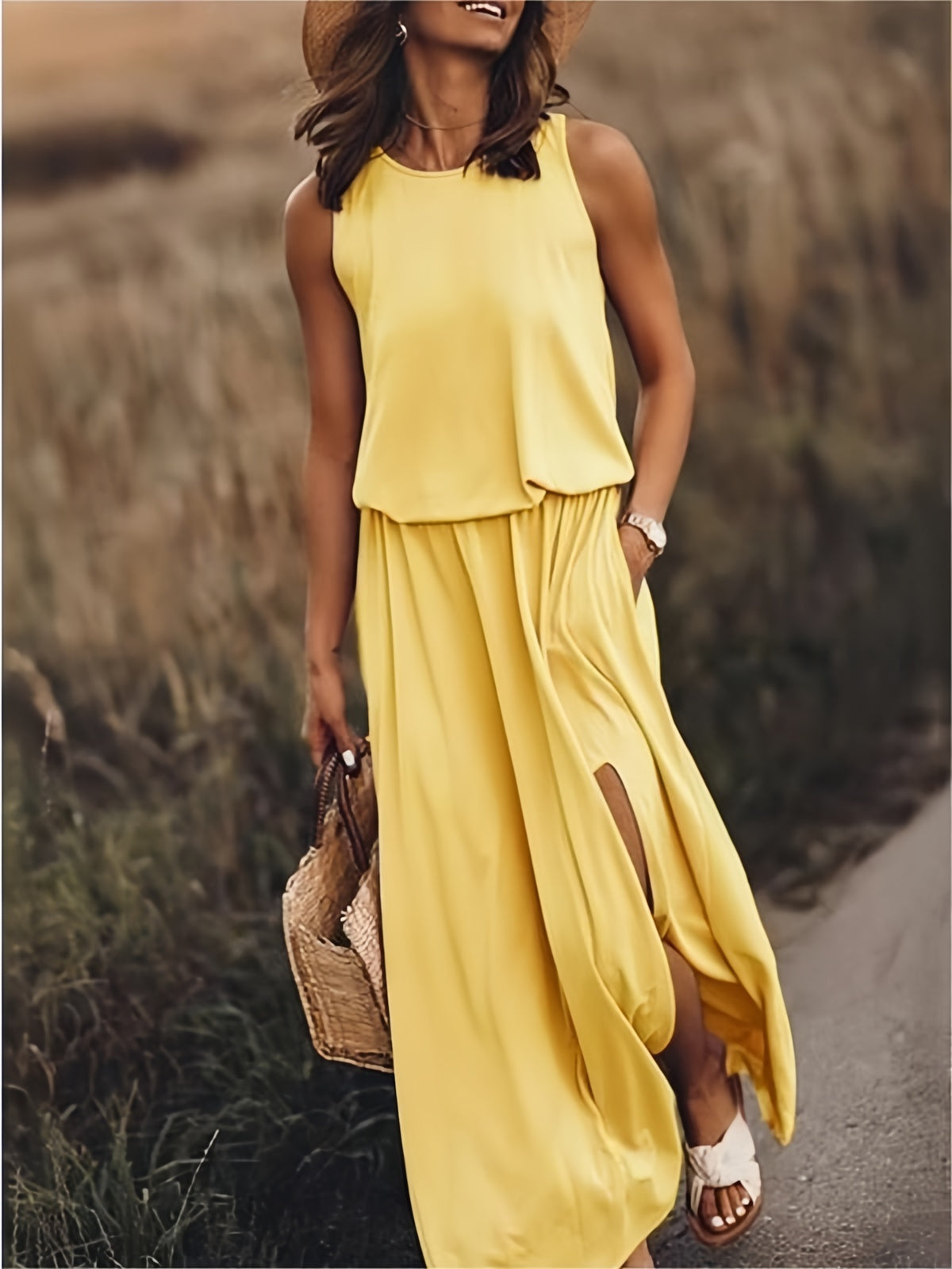 Vestido Maxi Verano Ligero Con Escote - Vestiria