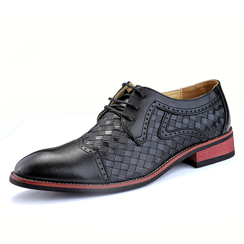 Zapatos Hombre Piel Entrelazada Estilo Clásico