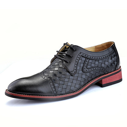 Zapatos Hombre Piel Entrelazada Estilo Clásico