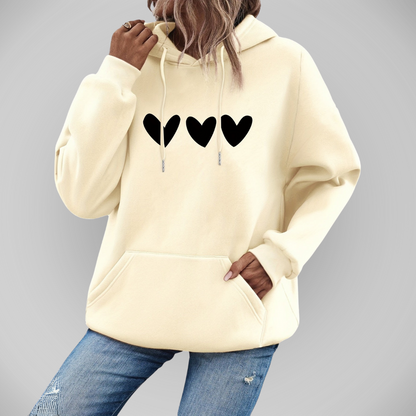 Sudadera Con Capucha Corazones Romántica