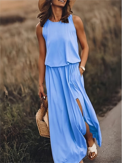 Vestido Maxi Verano Ligero Con Escote