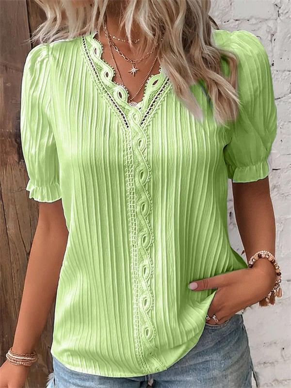 Blusa Mujer con Encaje y Volantes