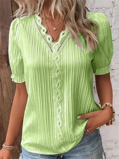 Blusa Mujer con Encaje y Volantes
