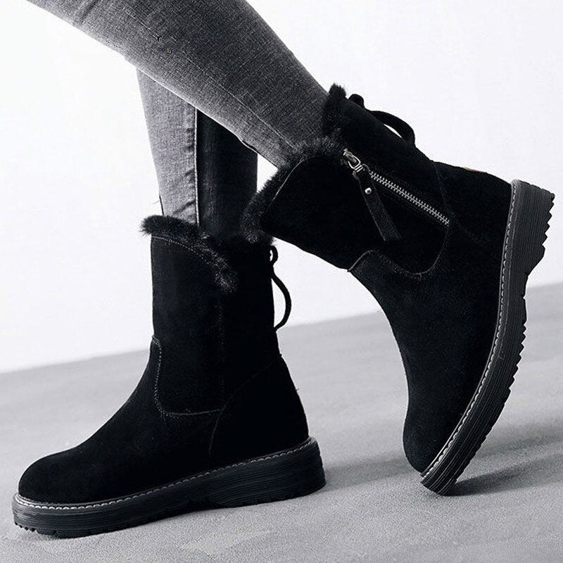 Botas Mujer Cuero Invierno Calientes - Vestiria