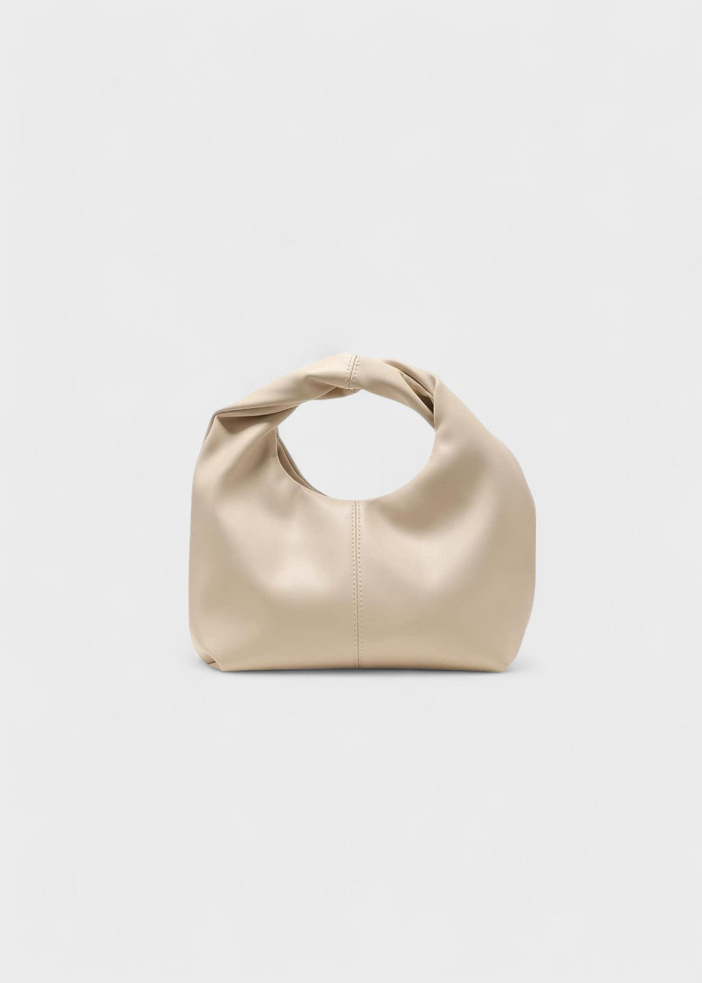 Bolso Mujer Cuero Imitación Asa Redonda Diseño Chic Malva
