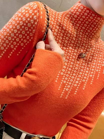 Jersey Cuello Alto Estiloso Mujer