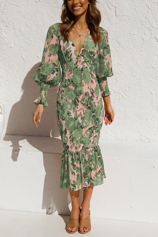 Vestido Floreado Cintura Ahuecada Mujer - Vestiria