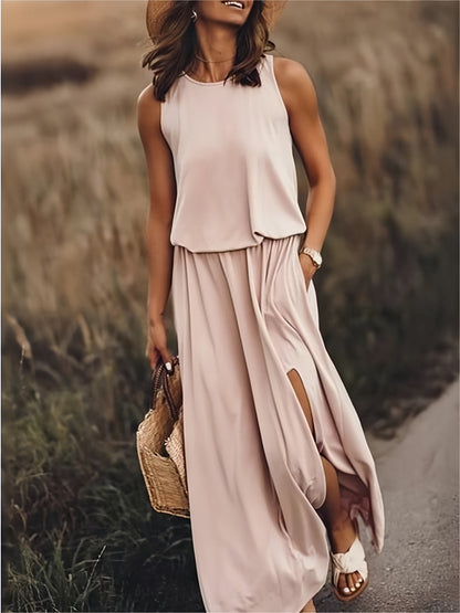 Vestido Maxi Verano Ligero Con Escote