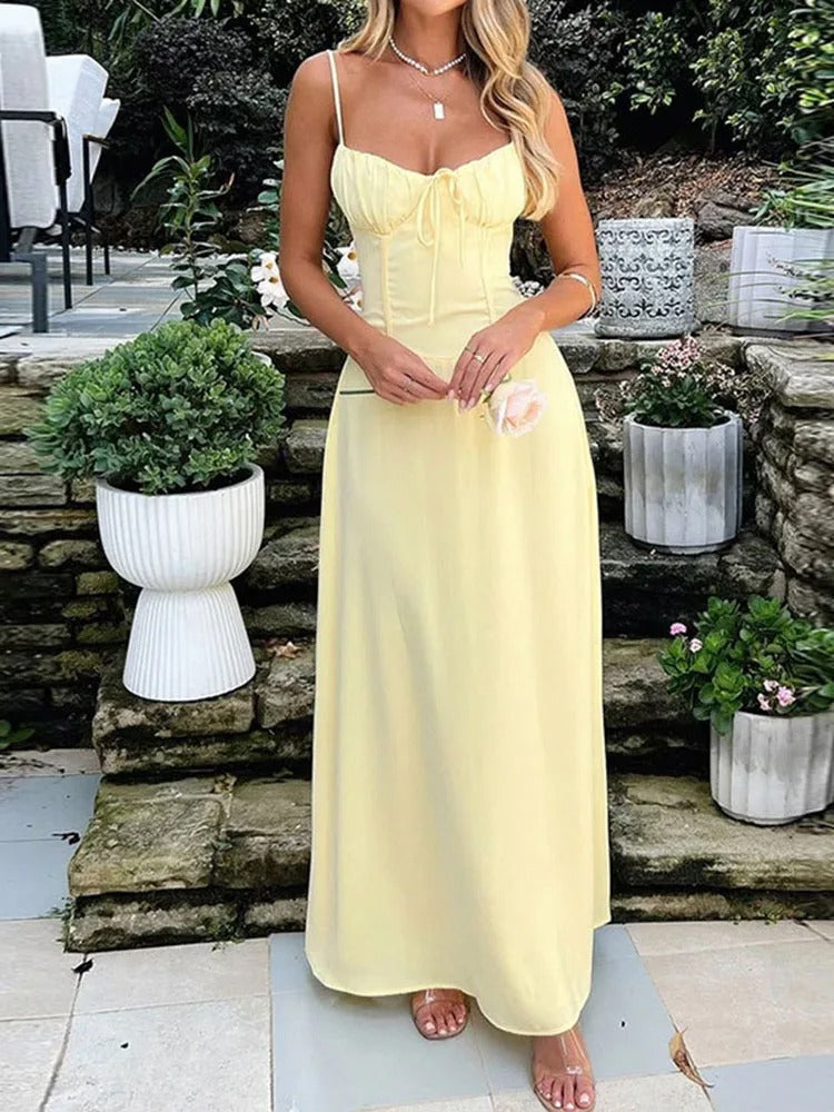 Vestido de Noche Elegante con Tirantes Flores