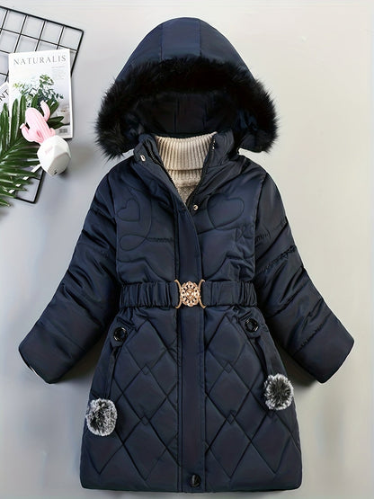 Abrigo Invierno Niña Capucha Cálido