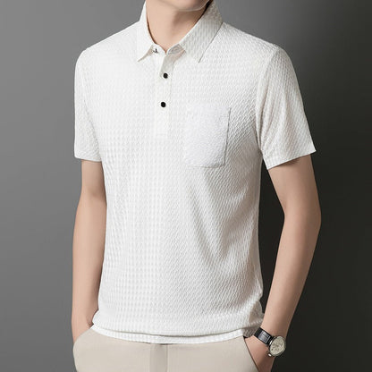 Polo Hombre Diseño Geométrico Bolsillo