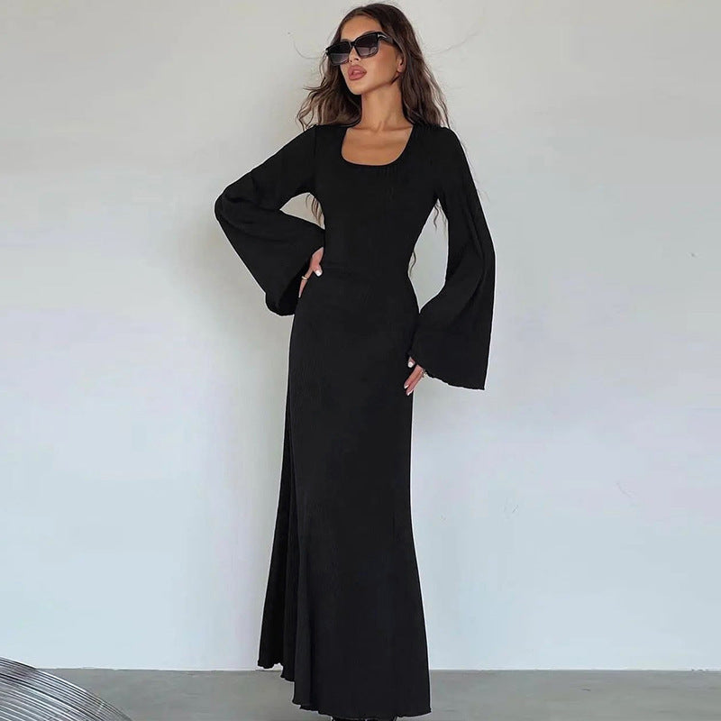 Vestido Mujer Manga Larga Estilo Boho