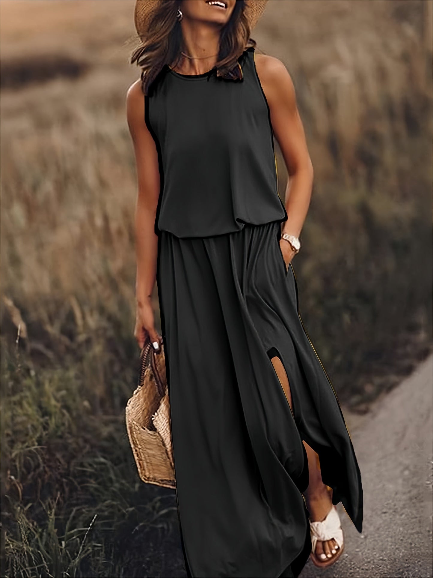 Vestido Maxi Verano Ligero Con Escote