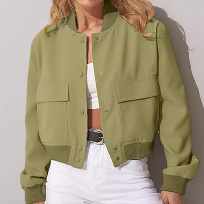 Chaquetilla Mujer Cuello Alto Bolsillos Grandes