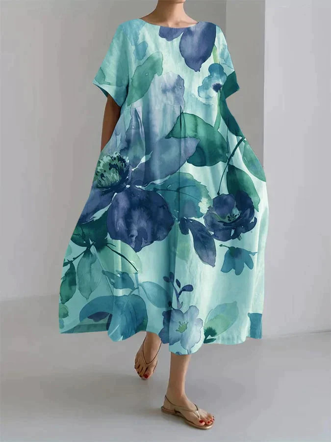 Vestido Floreado Mujer Amplio Estilo Boho - Vestiria