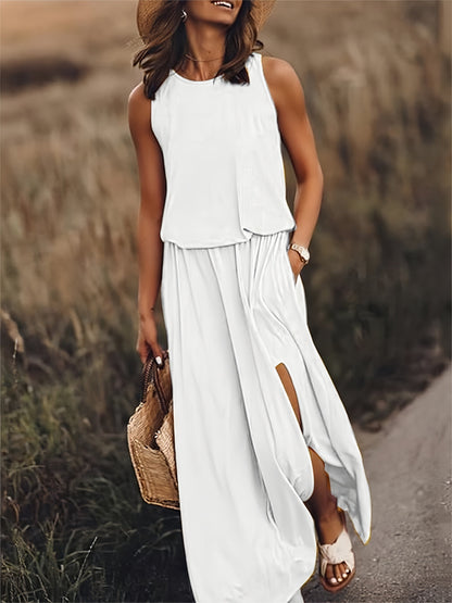 Vestido Maxi Verano Ligero Con Escote