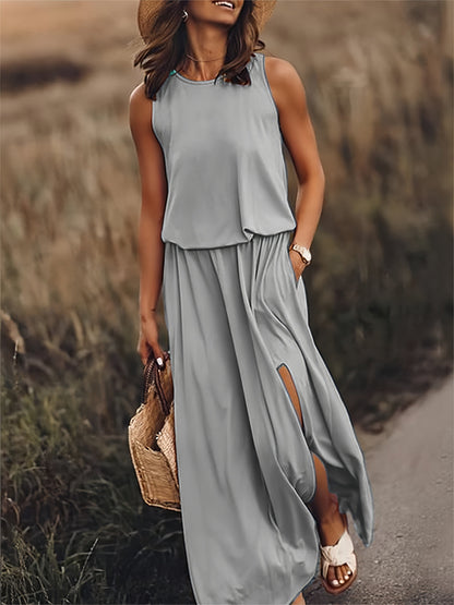 Vestido Maxi Verano Ligero Con Escote