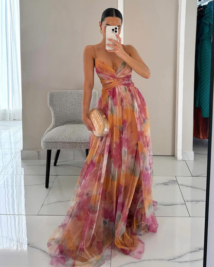 Vestido Largo Floral Elegante Mujer - Vestiria