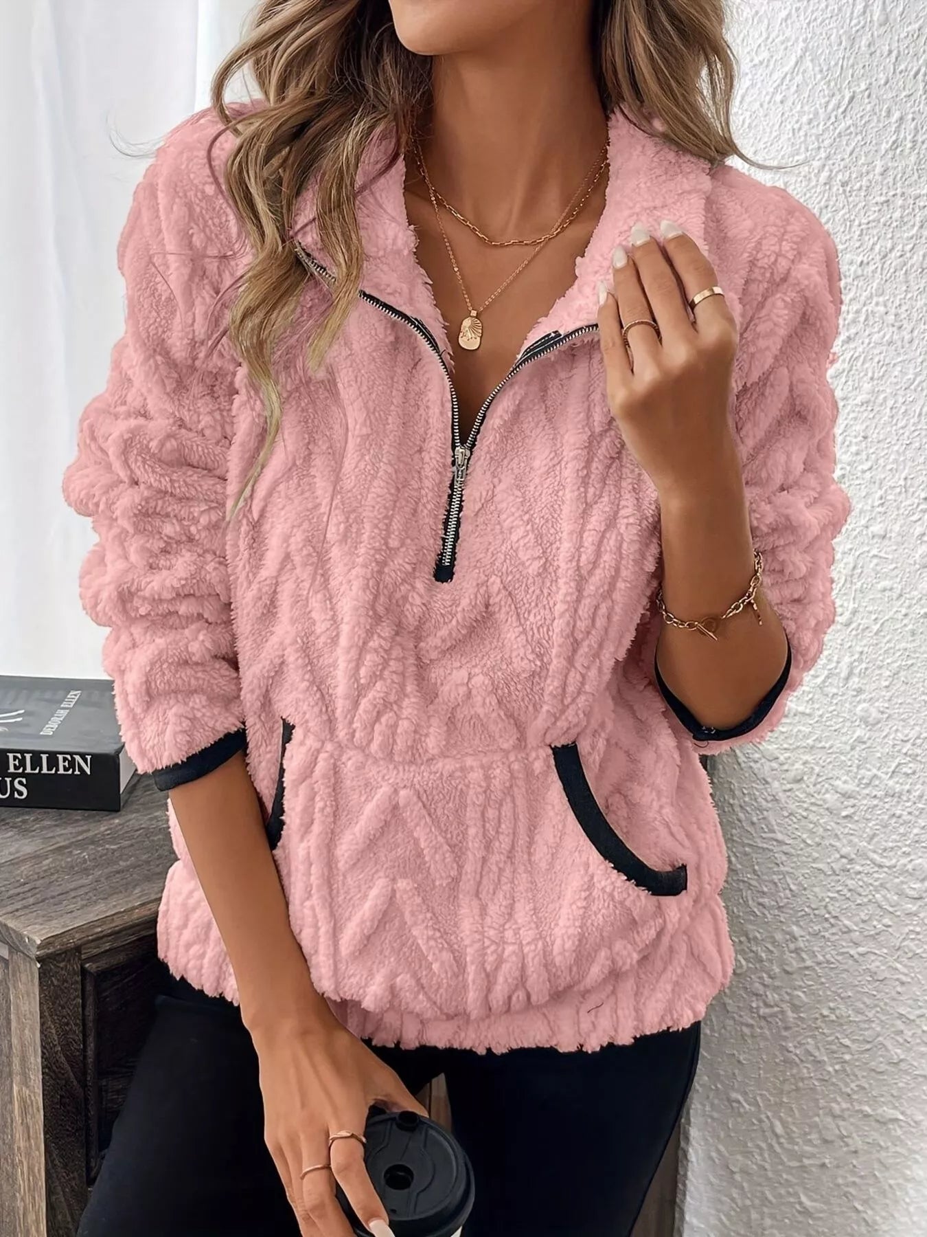 Jersey Cremallera Abajo Elegante y Cálido