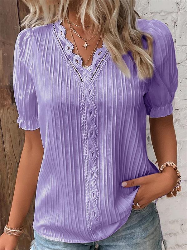 Blusa Mujer con Encaje y Volantes