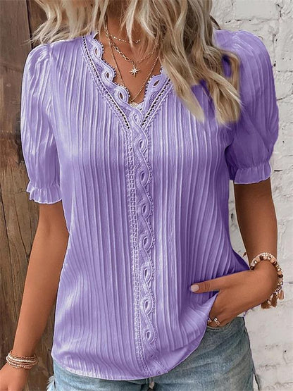 Blusa Mujer con Encaje y Volantes