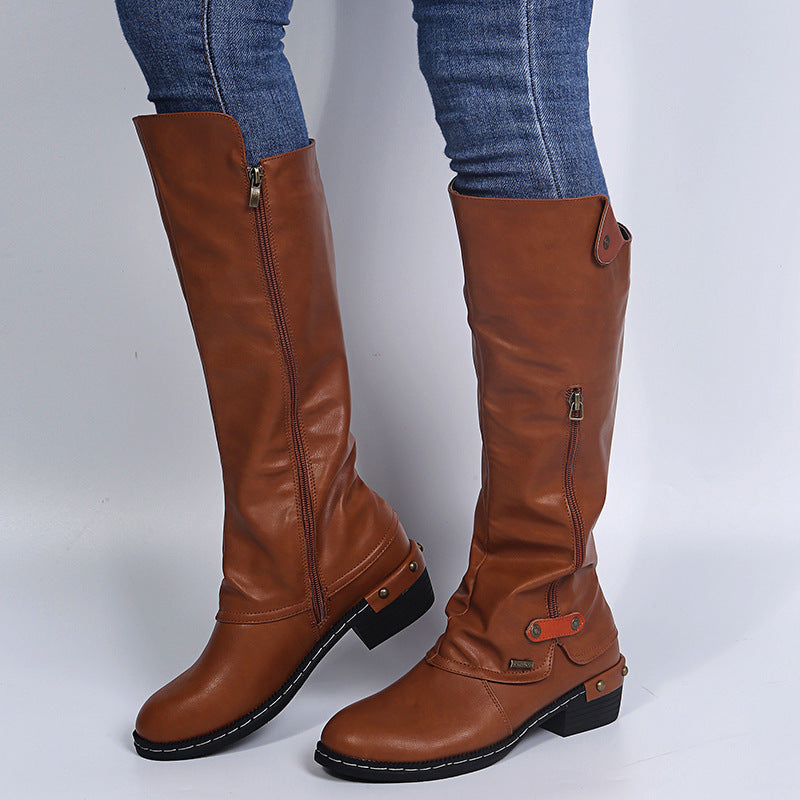 Botas Mujer Cremallera Alta Moda