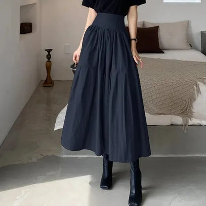 Falda Plisada Elástica Mujer Estilo Amplio