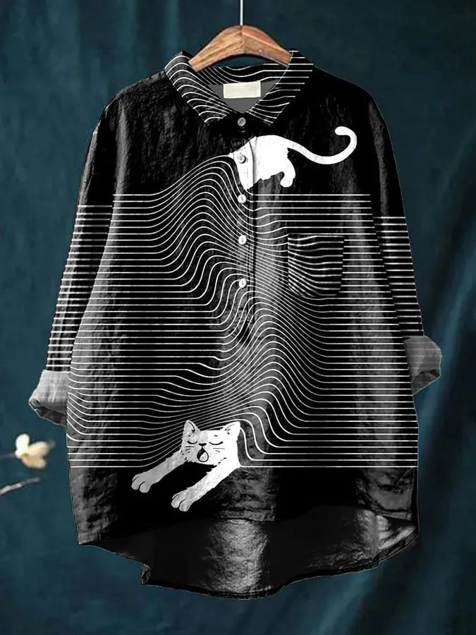 Camisa grande de algodón perros divertida