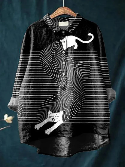 Camisa grande de algodón perros divertida