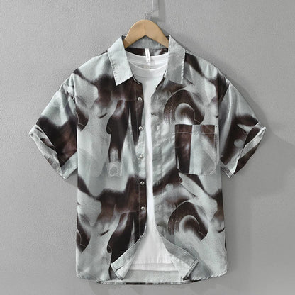 Camisa Hombre Estampado Geométrico Corte Clásico - Vestiria