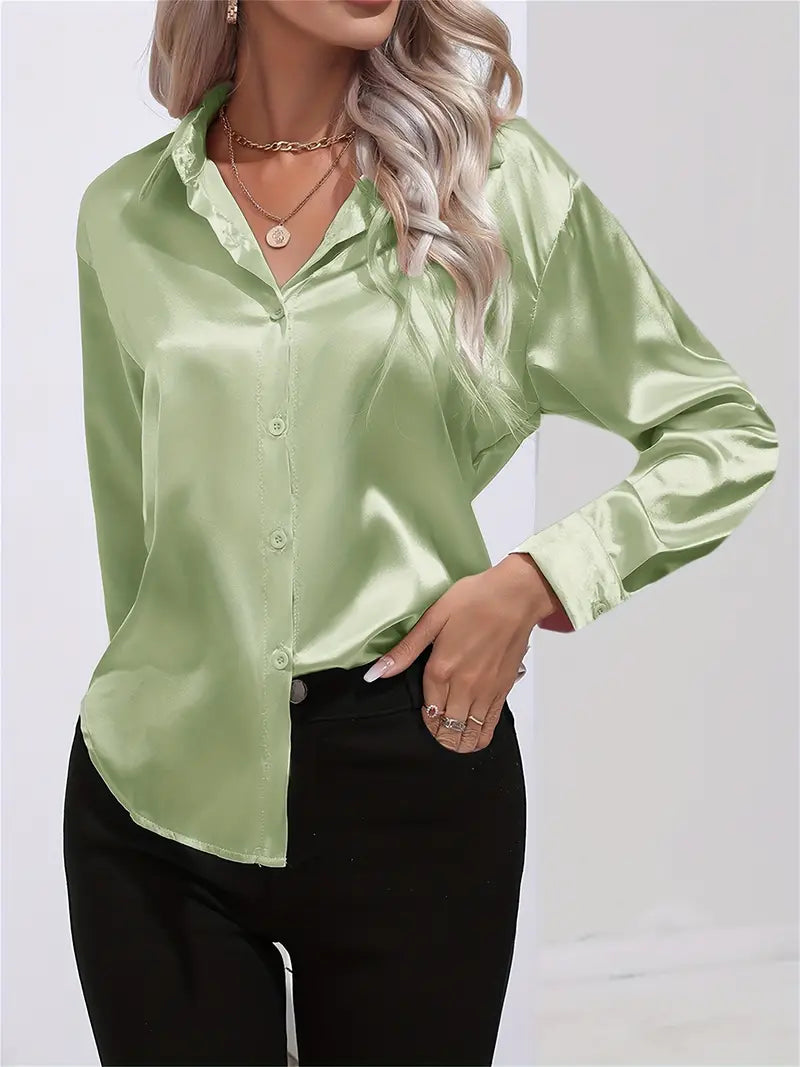 Blusa Satén Elegante Mujer