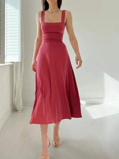Vestido de Tirantes Anchos Feminino