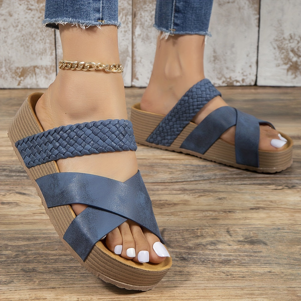 Sandalias Mujer Cuña Cork Elegantes y Ligeras