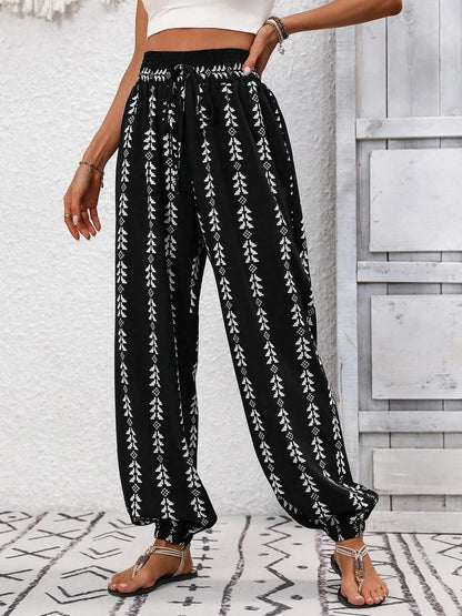 Pantalón Mujer Cintura Alta Estampado Floral - Vestiria
