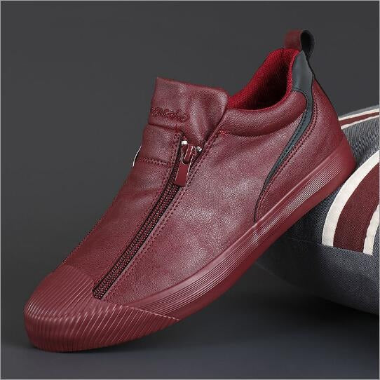 Zapatillas Hombre Cuero Sintético Cremallera Rápida Deportivas