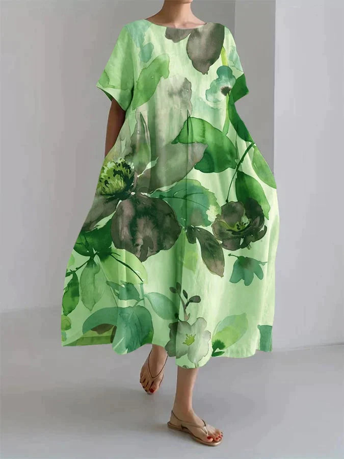 Vestido Floreado Mujer Amplio Estilo Boho